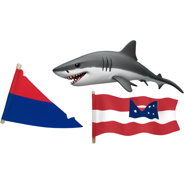 Liberia Flag with a Shark emoji