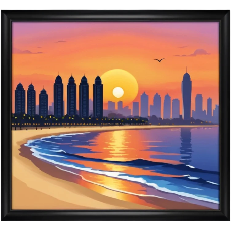Mumbai sunset at Worlu emoji