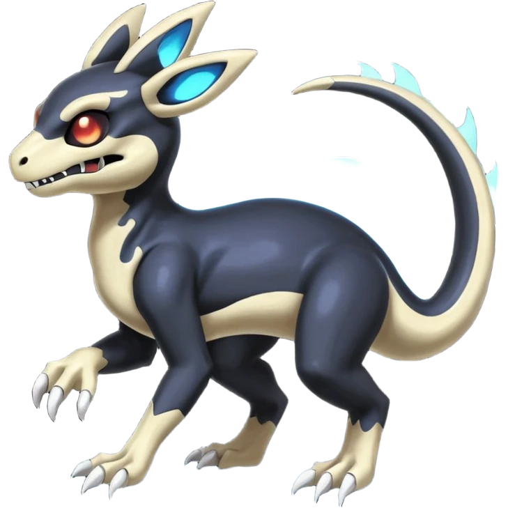 Shiny Duskull-Cubone-Salandit-Umbreon-Fakémon-hybrid-creature (full body)  emoji