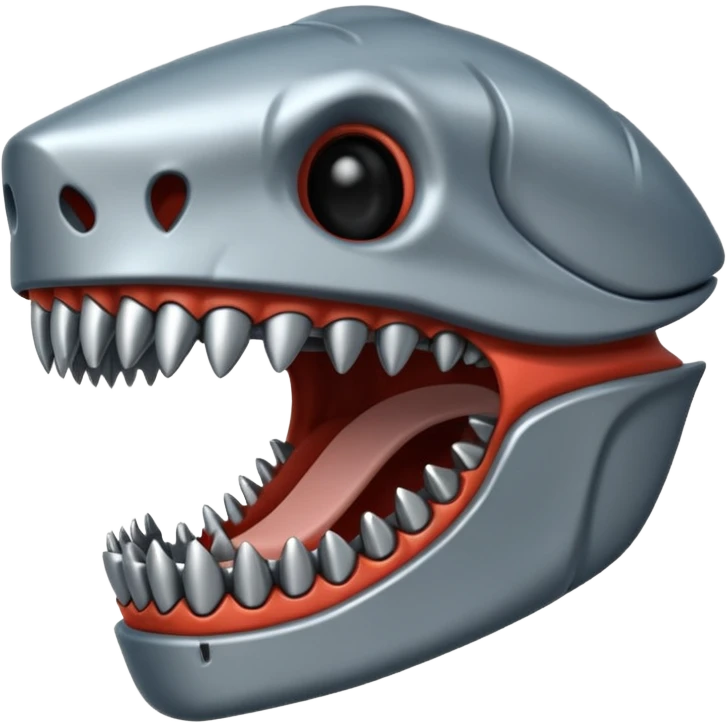 metallic jaw with teeth emoji