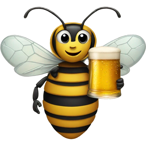bee with a beer emoji