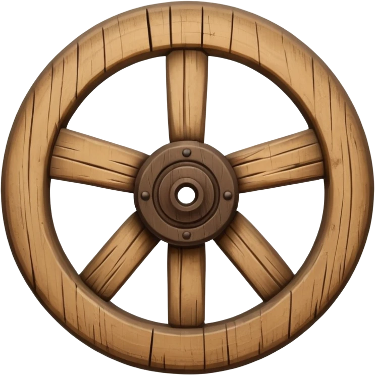 Wheel – Simple wooden cartwheel, ancient design emoji