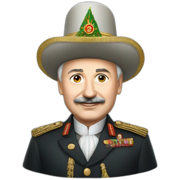Emoji of President Lukashenko in a magic hat emoji
