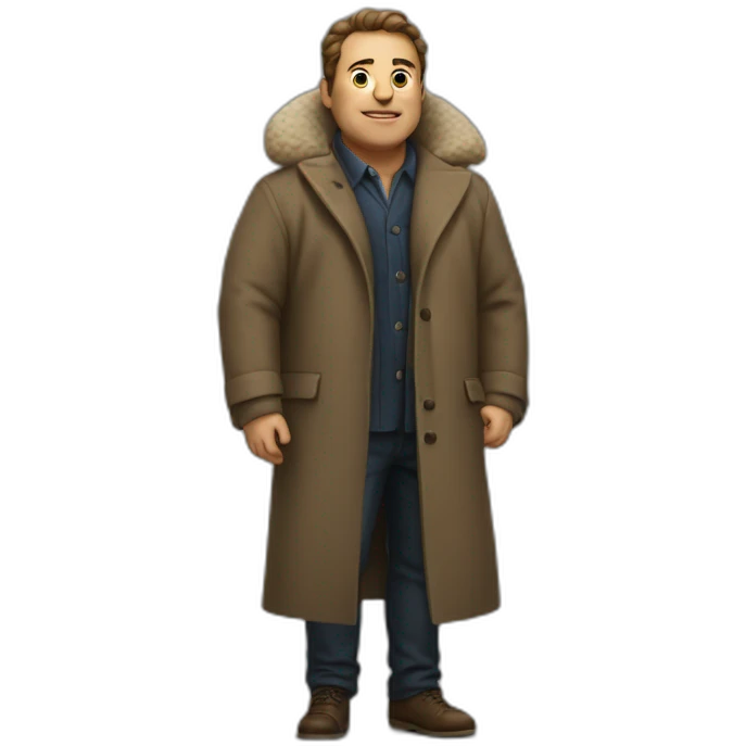 large man in a tiny coat emoji