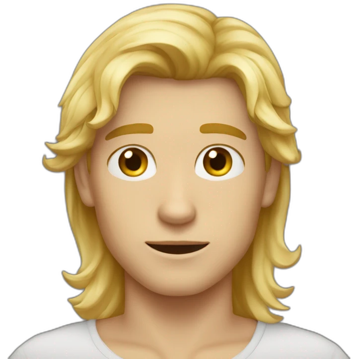 Garçon blond au yeux bruns cheuveux long emoji