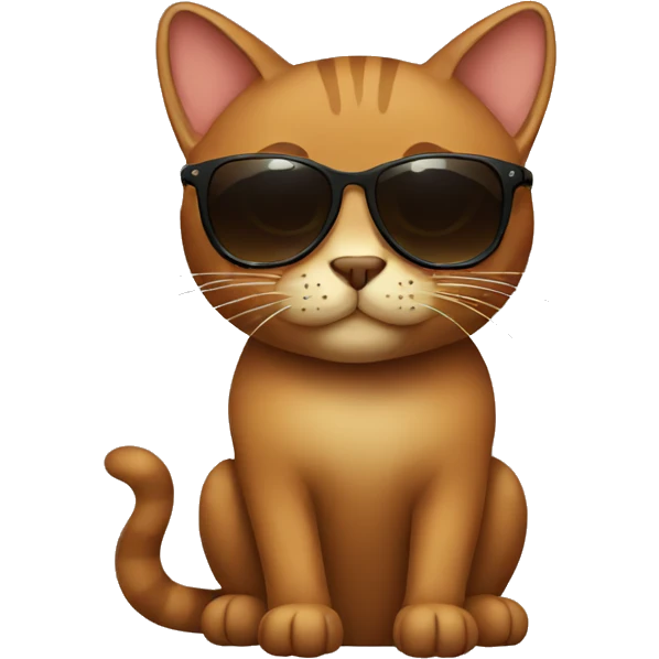 Brown cat with sunglasses emoji