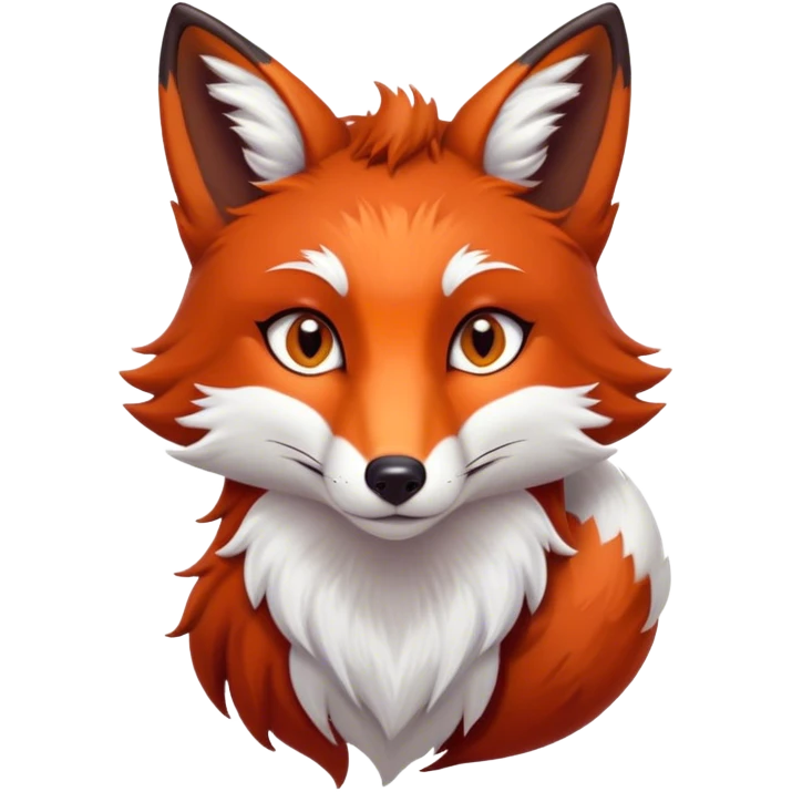 Cinematic Noble Fox Portrait Emoji, Poised and regal, with a lithe, agile build and a lush, fiery red Fur accented by white markings on the chest and tip of the tail, deep-set soulful amber eyes, Simplified yet sharp and sophisticated features, highly detailed, glowing with a warm, dignified glow, high shine, intelligent and cunning, stylized with an air of wild elegance, focused and attentive, soft glowing outline, capturing the essence of a watchful and confident forest wanderer, so majestic it feels as though it could dash out of the screen with effortless authority! emoji