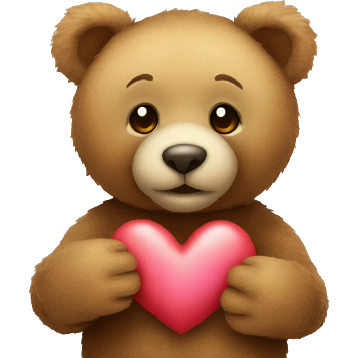 Teddy bear with love heart emoji