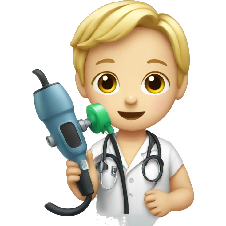 child with phonendoscope emoji