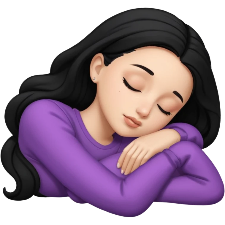 Ariana Grande sleeping with black hair  emoji