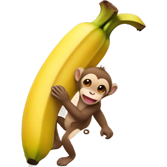 Banana holding a monkey emoji