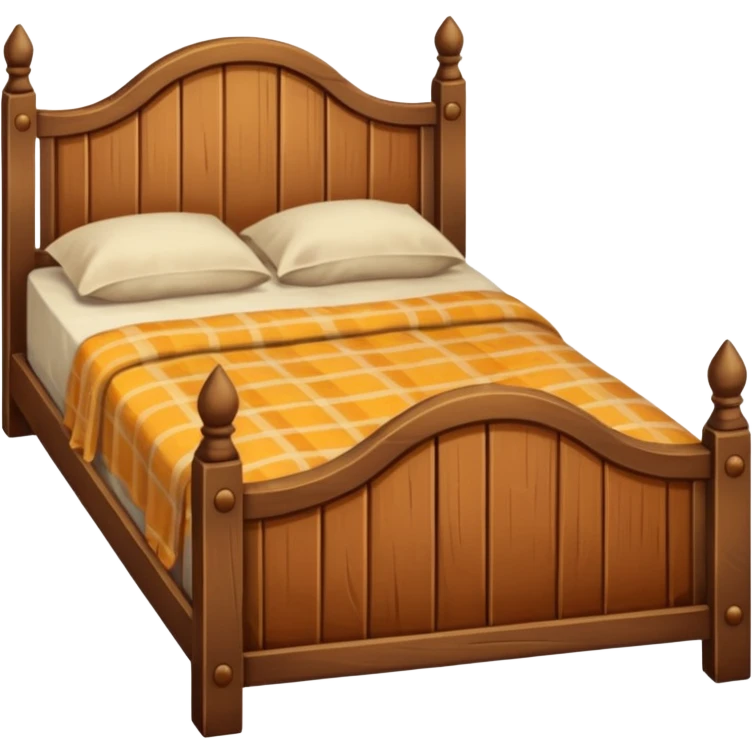 vintage antique old wooden worn out warm-colored aesthetic bed emoji