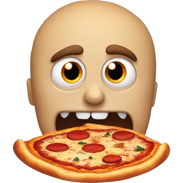 Scary pizza emoji