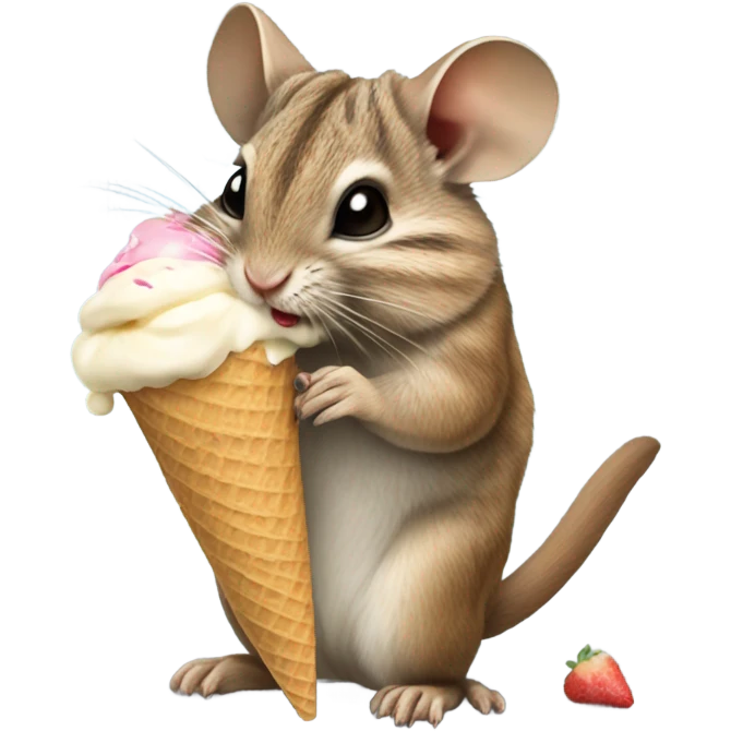 Degus is eating an ice cream  emoji