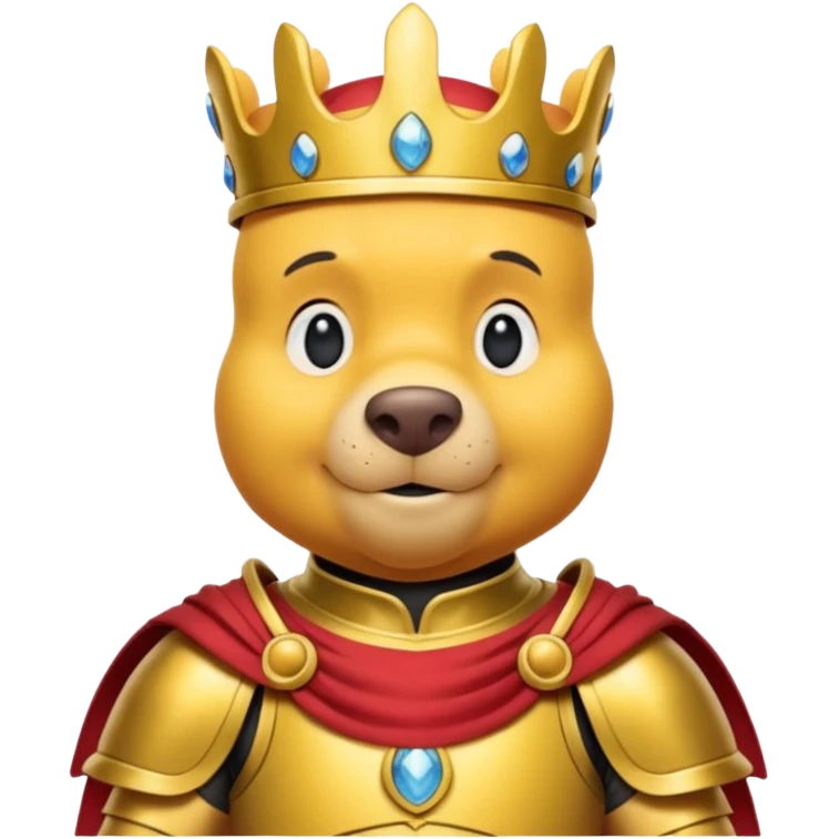 Winnie the Pooh depicted as an emperor emoji