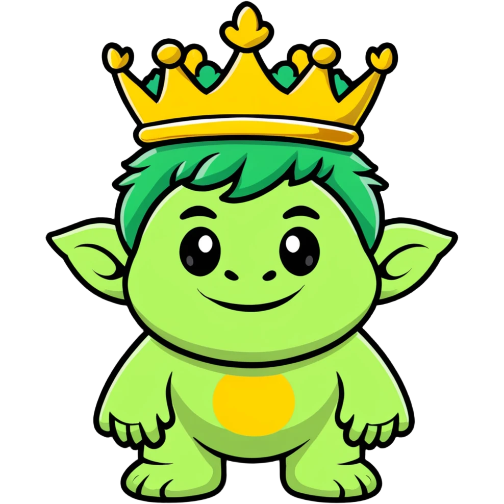 Troll wearing a crown emoji