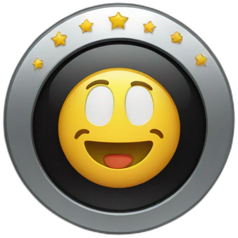 Badge avec une étoile sur un fond noir emoji