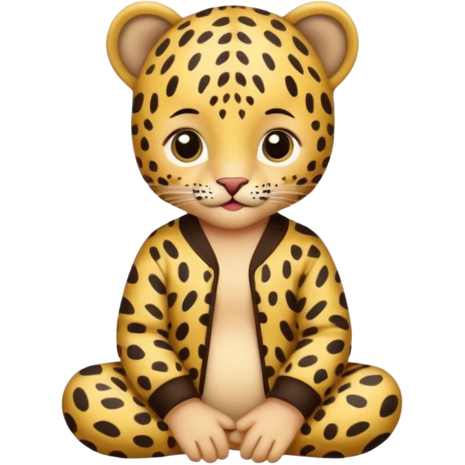 baby with leopard patterned clothes emoji