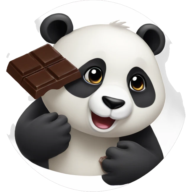Panda eating choclate emoji