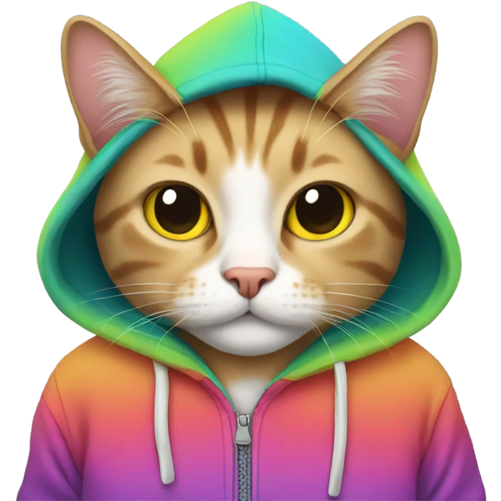Cat wearing a hoodie emoji