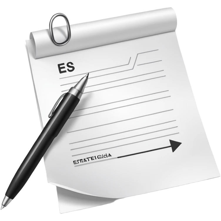 paper with a pen that says Estrategia Fiscal emoji