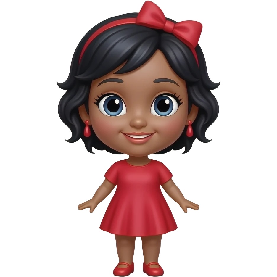 Can you use a black betty boo image in a red dress with the caption Bhappy2 emoji