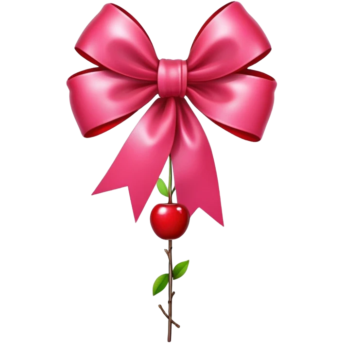 cherry with a pink bow  emoji
