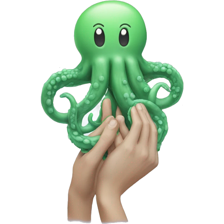 praying hands emoji tied with a tentacle, tentacle around praing hands emoji