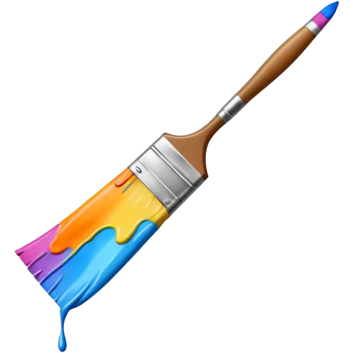 brush making a colorful line emoji