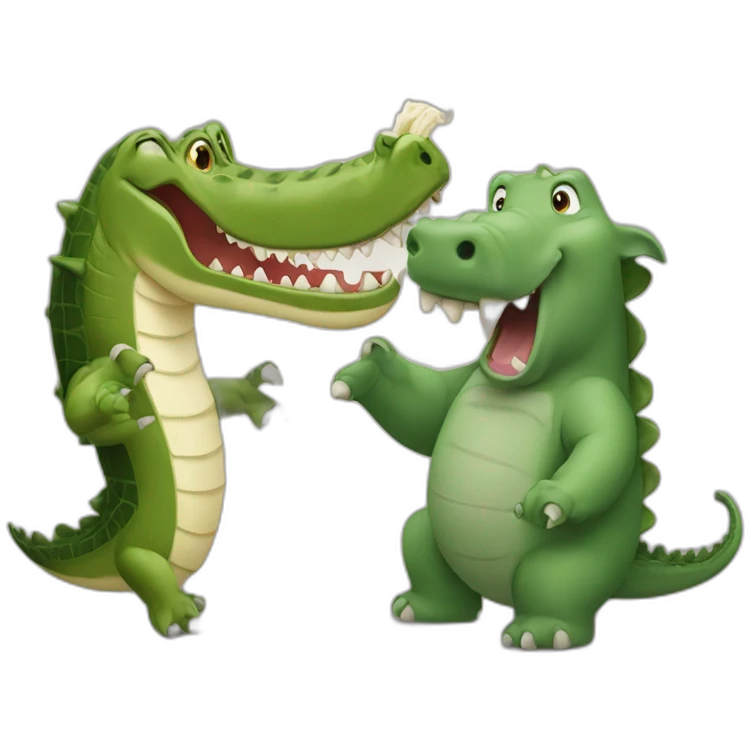 Crocodile fighting with a Elephant  emoji