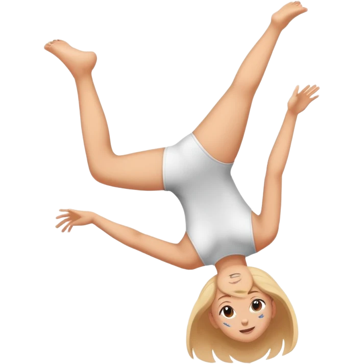Girl student doing a backflip emoji