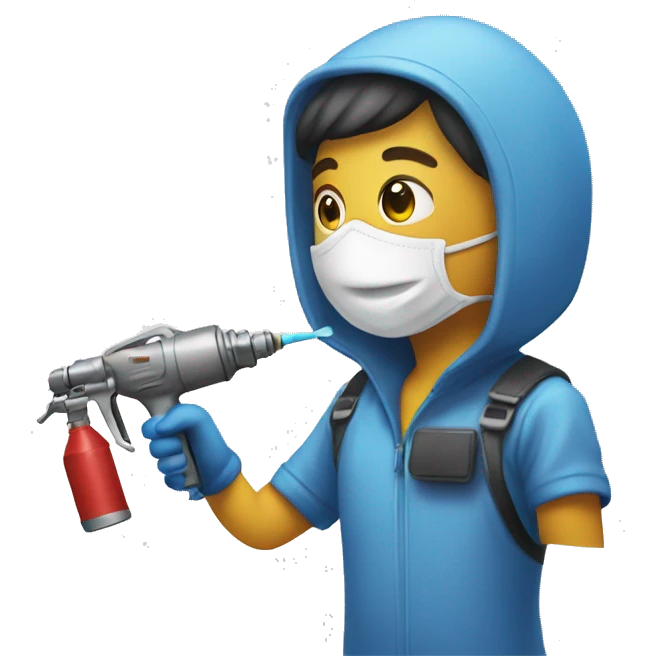 Person using spray gun painting an airplane  emoji
