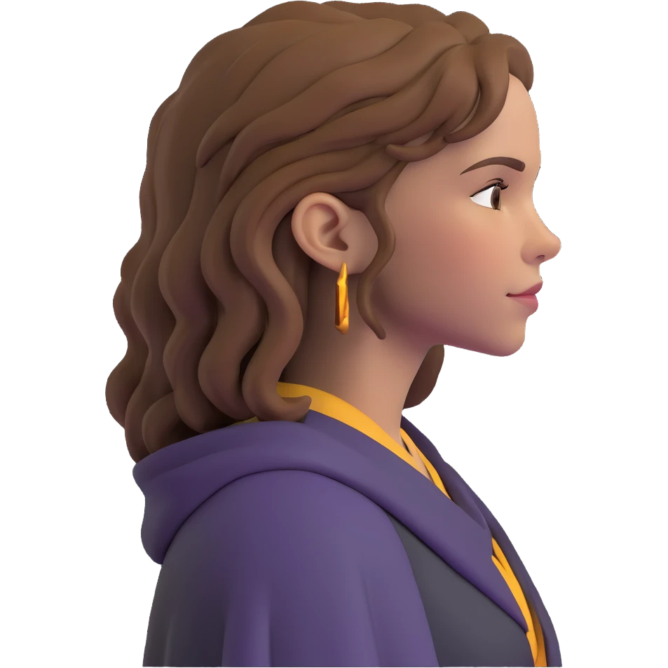 Hermione Granger from Harry Potter side view profile emoji