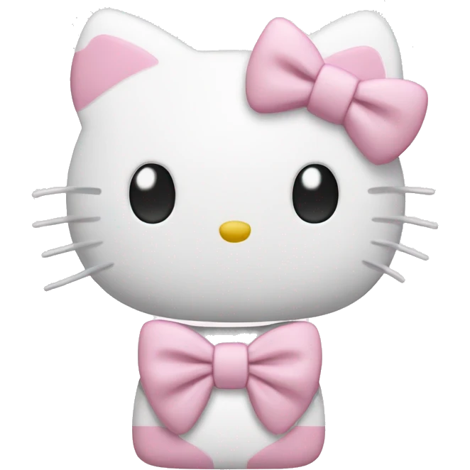 Hello kitty pastel pink with white bow emoji