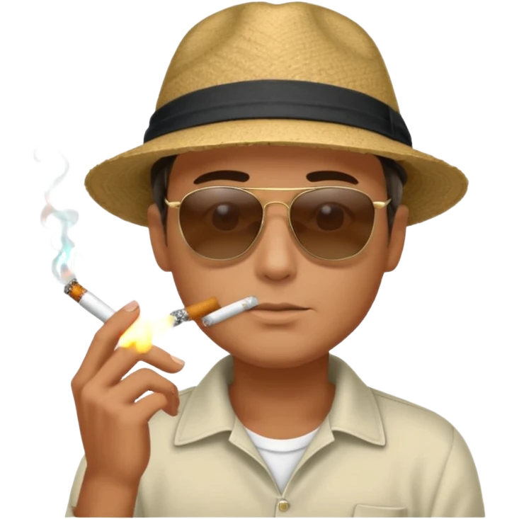 مردی در حال سیگار کشیدن و انتظار emoji