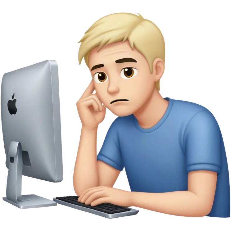 bored dude on the computer emoji