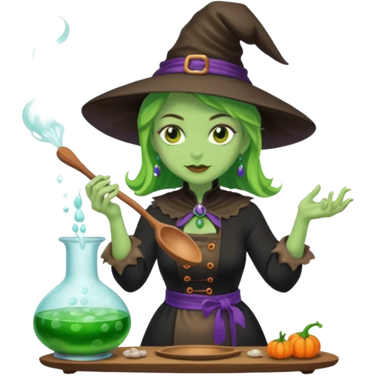 green witch cooking potion emoji