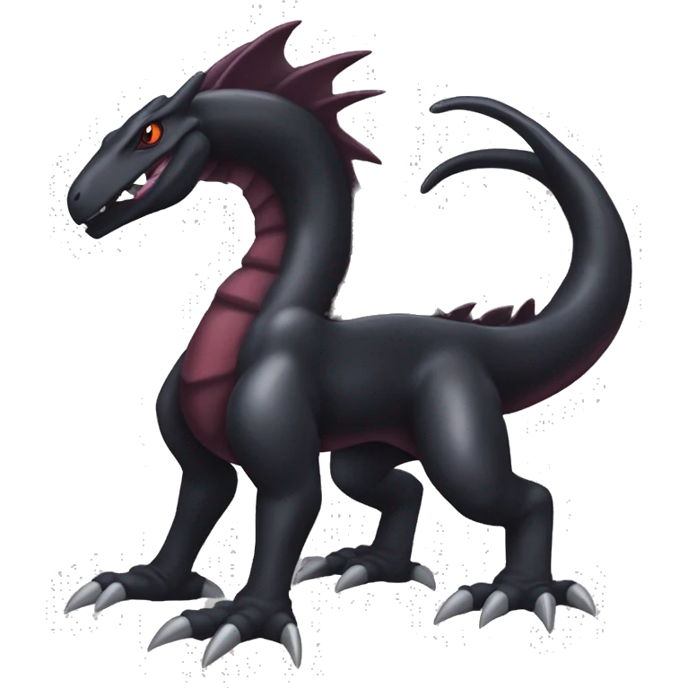 cool edgy black and maroon Dark-type nargacuga Salazzle Nargacuga Salandite Pokémon full body emoji