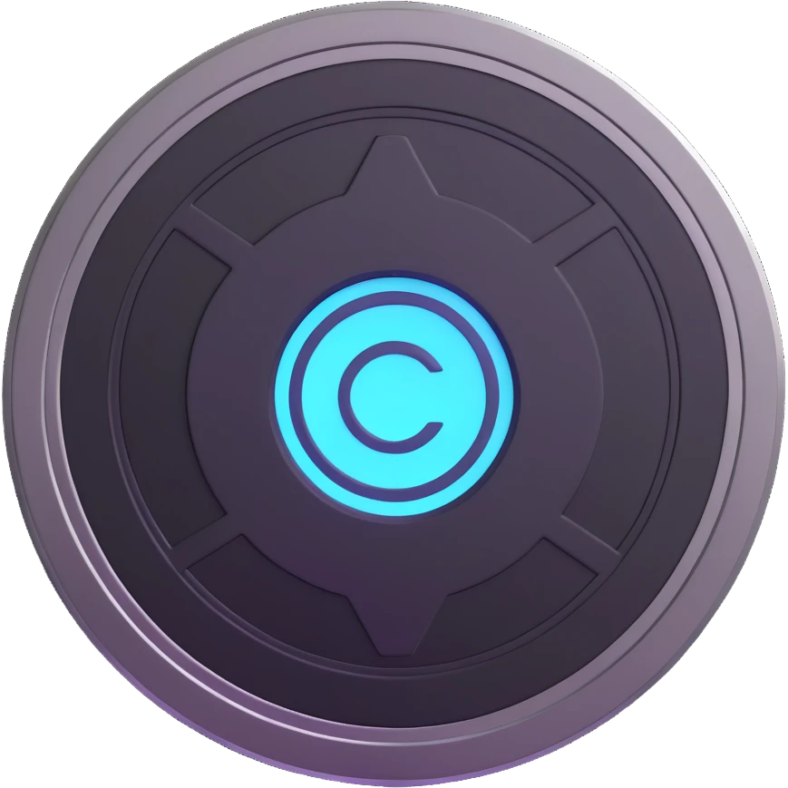 metallic futuristic $PORTAL crypto coin with a portal-like glow emoji