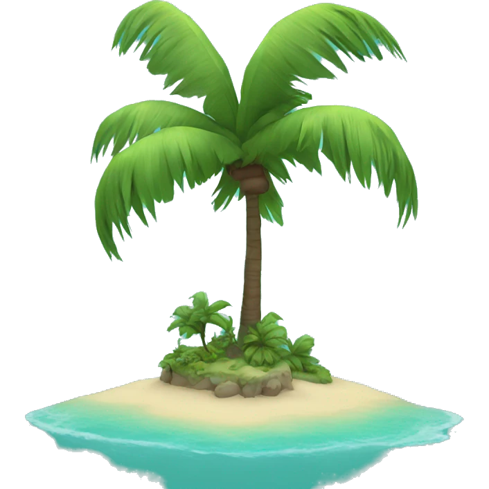 Single tropical island with turquoise water emoji