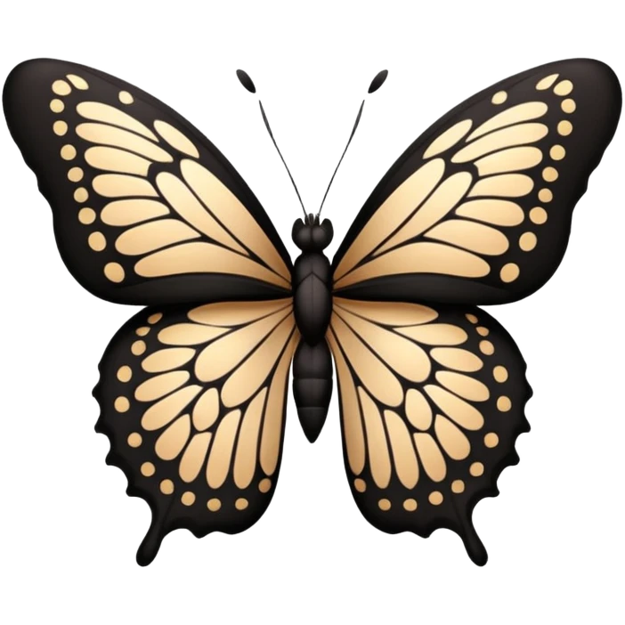 Butterfly full black body emoji