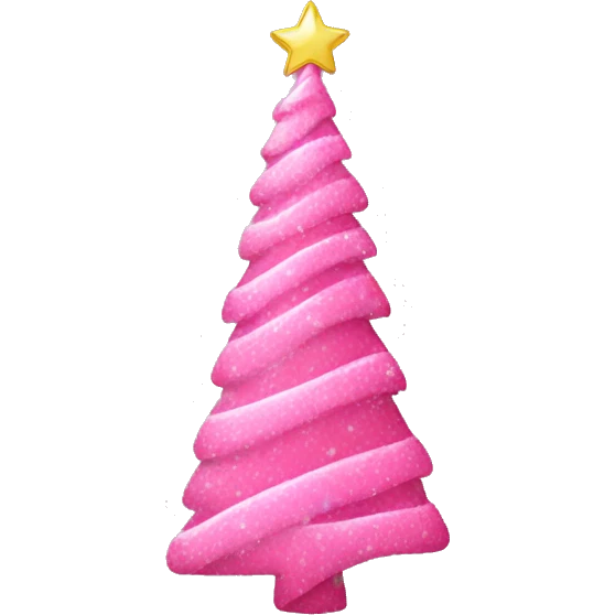 Pink Christmas tree with pink bows decoration  emoji