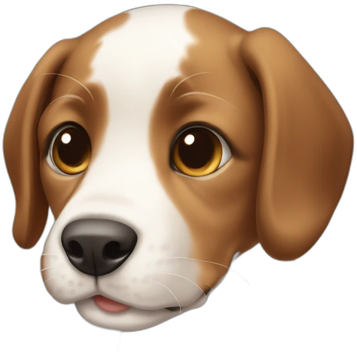 Puppy with a brown and white spot  emoji