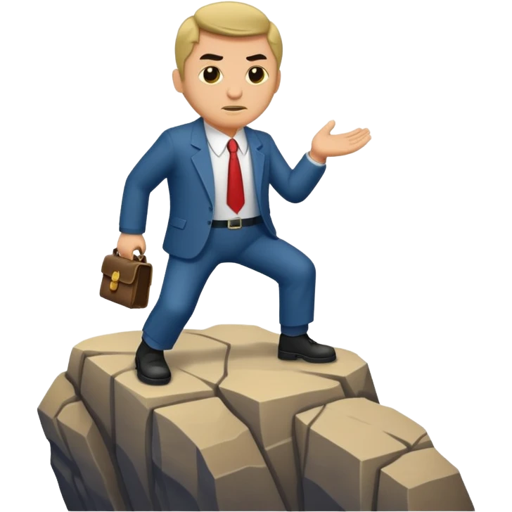 a mafiosi informant bound up and held over a cliff emoji