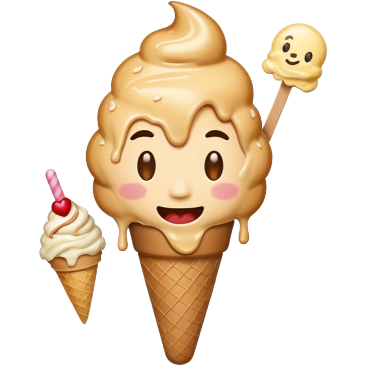 emoji with middlefinger and icecream emoji