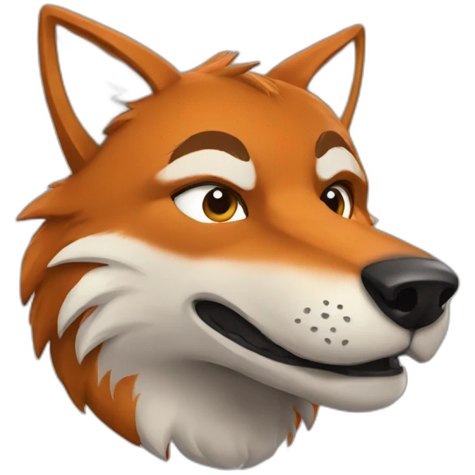 Renard embrase un loup emoji