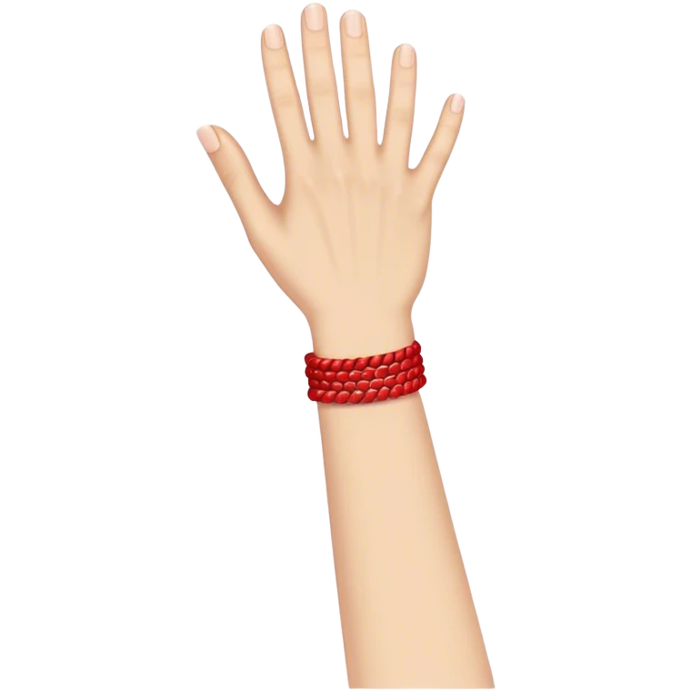 One hand with red bracelet thread  emoji