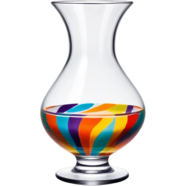 Glass painting icon, hand-painted colorful patterns on a glass surface, visible fine paintbrush and glass object like a vase or decorative plate, bright vibrant colors, no finished artwork, just the painting process, minimalistic style, clean lines, transparent background. emoji