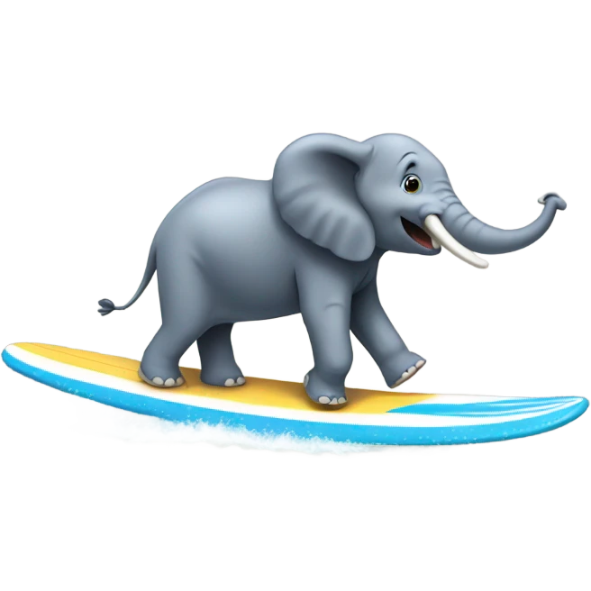 Elephant surfing emoji