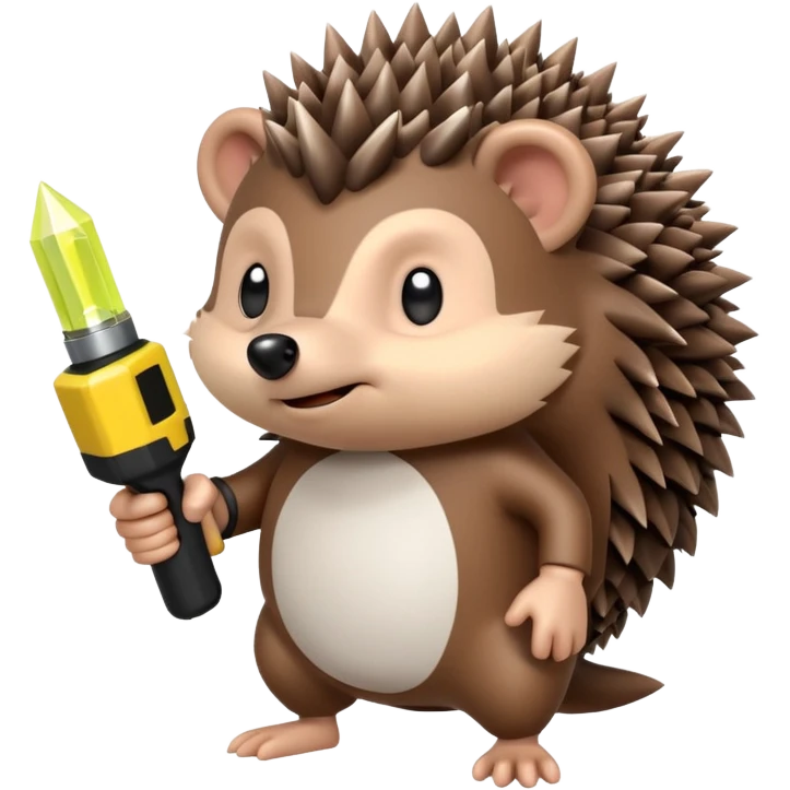 Hedgehog holding a taser emoji
